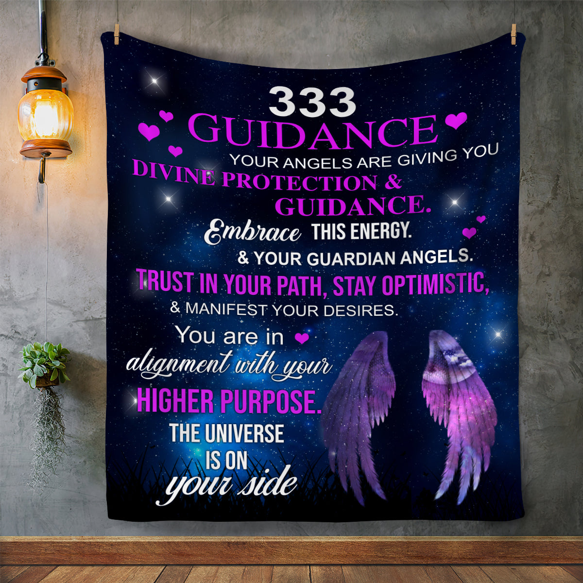 333 Angel Number Fleece Blanket-Signifies divine guidance and unwavering support, indicating a strong connection with your guardian angels 50x60