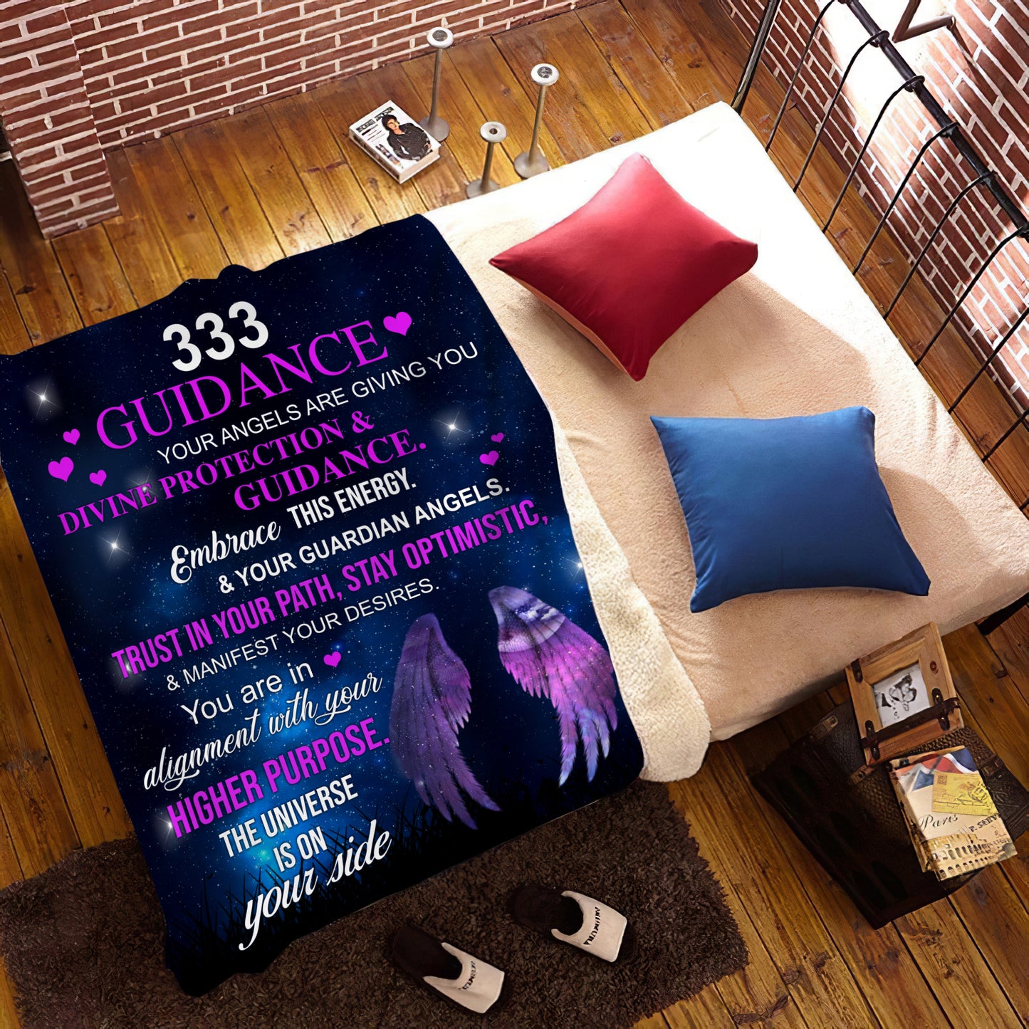333 Angel Number Fleece Blanket-Signifies divine guidance and unwavering support, indicating a strong connection with your guardian angels 50x60