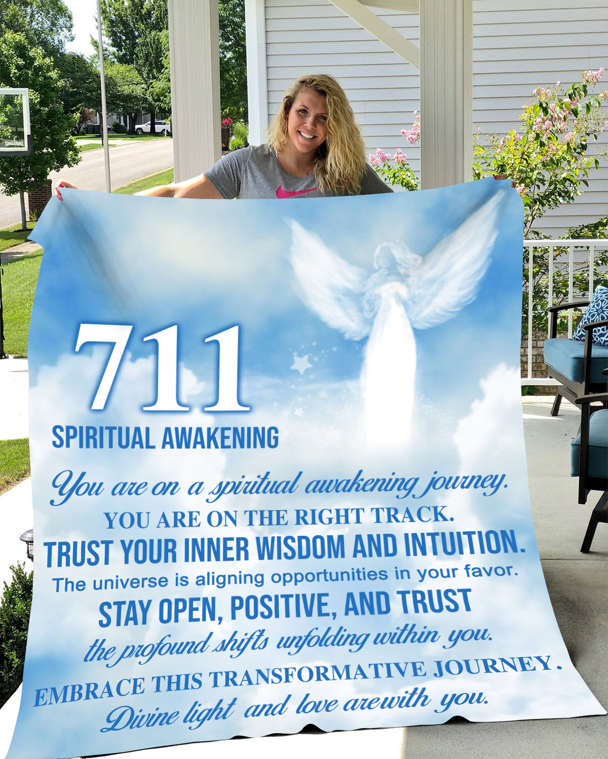 711 Angel Number Fleece Blanket- Embodies your limitless potential, a reminder to always trust in your own capabilities -50x60