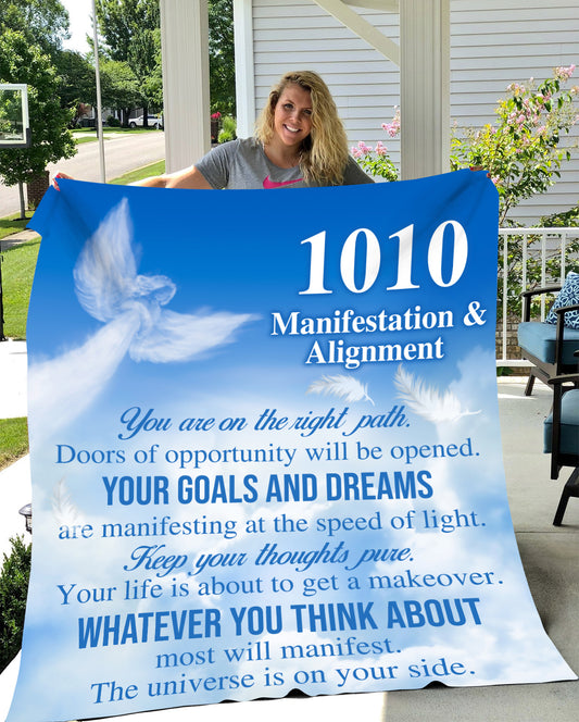 1010 Angel Number Fleece Blanket-Align your thoughts, intentions and actions-50x60