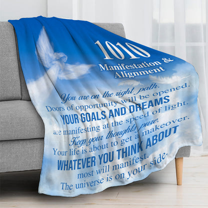 1010 Angel Number Fleece Blanket-Align your thoughts, intentions and actions-50x60