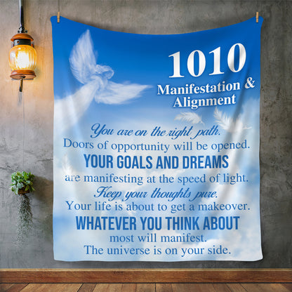 1010 Angel Number Fleece Blanket-Align your thoughts, intentions and actions-50x60